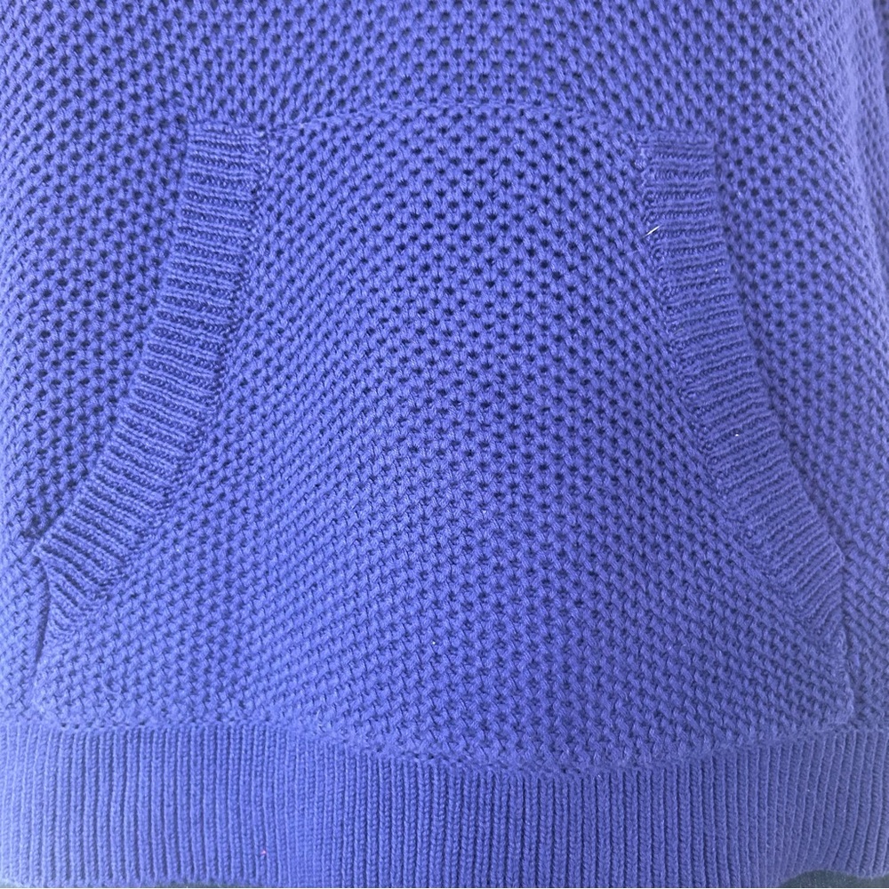 Lauren Ralph Lauren Waffle Knit 100% Cotton Hoodie Purple/Blue Size Large - Picture 7 of 16